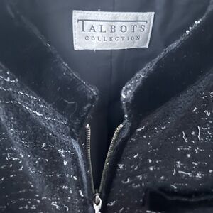 Talbots Tweed Black/White Women's Blazer w/Long Sleeves Lined and EUC